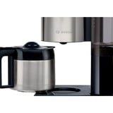 Bosch TKA8A683 kaffemaskine Semi-auto Dråbe kaffemaskine 1,1 L, Filter maskine Højglans sort/rustfrit stål, Dråbe kaffemaskine, 1,1 L, Malet kaffe, 1100 W, Sort, Rustfrit stål