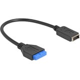 DeLOCK 19-pin USB-stik til USB Type-E Key A-stik, Adapter Sort/Blå