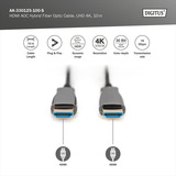 Digitus AK-330125-100-S, Kabel Sort