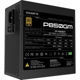 GIGABYTE P850GM enhed til strømforsyning 850 W 20+4 pin ATX ATX Sort, PC strømforsyning Sort, 850 W, 100 - 240 V, 50/60 Hz, 12 A, 6 A, Aktiv
