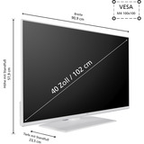 JVC LT-40VF5355W, LED-tv Hvid