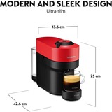 Krups Vertuo Pop XN9205 Fuld-auto Kapsel kaffemaskine 0,56 L, Kapsel maskine Sort/mørk rød, Kapsel kaffemaskine, 0,56 L, Kaffekapsel, 1500 W, Sort, Rød