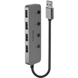 Lindy 43309 interface hub USB 3.2 Gen 1 (3.1 Gen 1) Type-A 5 Mbit/s Grå, USB hub USB 3.2 Gen 1 (3.1 Gen 1) Type-A, USB 3.2 Gen 1 (3.1 Gen 1) Type-A, 5 Mbit/s, Grå, Acrylonitrilbutadienstyren, Aluminium, Polykarbonat (PC), USB