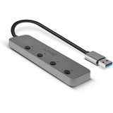 Lindy 43309 interface hub USB 3.2 Gen 1 (3.1 Gen 1) Type-A 5 Mbit/s Grå, USB hub USB 3.2 Gen 1 (3.1 Gen 1) Type-A, USB 3.2 Gen 1 (3.1 Gen 1) Type-A, 5 Mbit/s, Grå, Acrylonitrilbutadienstyren, Aluminium, Polykarbonat (PC), USB