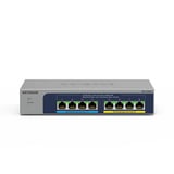 Netgear MS108UP Ikke administreret 2.5G Ethernet (100/1000/2500) Strøm over Ethernet (PoE), Switch grå, Ikke administreret, 2.5G Ethernet (100/1000/2500), Fuld duplex, Strøm over Ethernet (PoE), Kan monteres på væggen