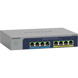Netgear MS108UP Ikke administreret 2.5G Ethernet (100/1000/2500) Strøm over Ethernet (PoE), Switch grå, Ikke administreret, 2.5G Ethernet (100/1000/2500), Fuld duplex, Strøm over Ethernet (PoE), Kan monteres på væggen