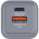 Verbatim GNC-35 Universel Sort, Grå Vekselstrøm Hurtig opladning Indendørs, Oplader grå, Indendørs, Vekselstrøm, 20 V, Sort, Grå