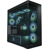 ARCTIC Xtender (Black) Midi Tower Sort, Towerkabinet Sort (mat), Midi Tower, PC, Sort, EATX, Metal, Hærdet glas, Spil