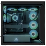 ARCTIC Xtender (Black) Midi Tower Sort, Towerkabinet Sort (mat), Midi Tower, PC, Sort, EATX, Metal, Hærdet glas, Spil