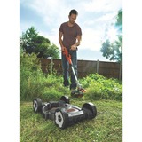 BLACK+DECKER DA 18V Li-On 3-IN-1 Strimmer , Græs trimmer Orange/Sort, inkls. hjul, 1 akku og oplader