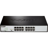 D-Link DGS-1016D/E netværksswitch Ikke administreret Sort, Metallic Sort, Ikke administreret, Fuld duplex, Stativ-montering