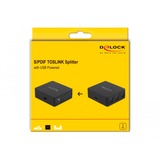DeLOCK S/PDIF TOSLINK Splitter 1 Ind 3 Ud, med USB Strømforsyning, Splittere &amp; switche Sort