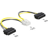 DeLOCK Strømkabel 2 x SATA 15-pin stik til 8-pin EPS, Strømforsyning multi-coloured