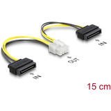 DeLOCK Strømkabel 2 x SATA 15-pin stik til 8-pin EPS, Strømforsyning multi-coloured