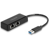 DeLOCK USB Type-A adapter til 2 x Gigabit LAN, Netværkskort 