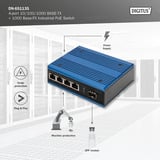 Digitus 4P Gigabit PoE Switch Ind. Uadministreret 1xSFP 