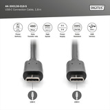 Digitus USB 2.0 tilslutningskabel USB-C > USB-C Sort