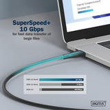 Digitus USB 3.2 Gen 2 silikone forbindelseskabel USB-C > USB-C Sort