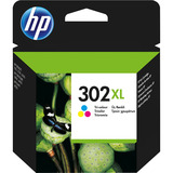 HP Original 302XL-blækpatron med høj kapacitet, trefarvet trefarvet, Høj, Blå, Magenta, Gul, Farvebaseret blæk, 1 stk, 300 Sider