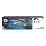 HP Original 973X PageWide-patron med høj kapacitet, cyan, Blæk cyan, Høj, Blå, Pigmentbaseret blæk, 86 ml, 1 stk, 7000 Sider