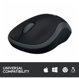 Logitech M185 mus Ambidextrous RF trådløst Optisk 1000 dpi grå, Ambidextrous, Optisk, RF trådløst, 1000 dpi, Grå, Detail