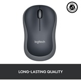 Logitech M185 mus Ambidextrous RF trådløst Optisk 1000 dpi grå, Ambidextrous, Optisk, RF trådløst, 1000 dpi, Grå, Detail