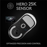 Logitech Pro X Superlight mus Højre hånd RF trådløst 25600 dpi, Gaming mus Hvid, Højre hånd, RF trådløst, 25600 dpi, 1 ms, Hvid