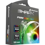 Sharkoon Shark Disc PWM Computerkabinet Ventilator 12 cm Transparent 1 stk, Sag fan gennemsigtig, Ventilator, 12 cm, 400 rpm, 1400 rpm, 24,8 dB, 82,35 m³/t