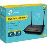 TP-Link TD-W9960V trådløs router Gigabit Ethernet Enkelt band (2,4 GHz) Sort Sort, Wi-Fi 4 (802.11n), Enkelt band (2,4 GHz), Ethernet LAN, VDSL, Sort, Bordplade router