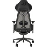 ASUS ROG Destrier Ergo Trådsæde Ryglæn med trådnet, Spil pladser Sort/grå, Trådsæde, Ryglæn med trådnet, Sort, Grå, Aluminium, Sort