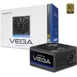 Chieftec Vega PPG-850-S Watt enhed til strømforsyning 850 W 20+4 pin ATX ATX Sort, PC strømforsyning Sort, 850 W, 100 - 240 V, Overstrøm, Overstrøm, Højspænding, Overophedning, Kortslutning, Surge & inrush protection..., 20+4 pin ATX, 60 cm, 400 mm