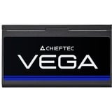 Chieftec Vega PPG-850-S Watt enhed til strømforsyning 850 W 20+4 pin ATX ATX Sort, PC strømforsyning Sort, 850 W, 100 - 240 V, Overstrøm, Overstrøm, Højspænding, Overophedning, Kortslutning, Surge & inrush protection..., 20+4 pin ATX, 60 cm, 400 mm
