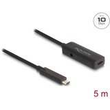 DeLOCK USB 3.2 Gen 2 aktiv forlængerledning, USB-C stik > USB-C hunstik Sort