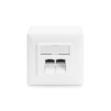 Digitus CAT.6A dataudtag, påbygget, afskærmet, 2x RJ-45 LSA, Samledåse Hvid