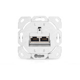 Digitus CAT.6A dataudtag, påbygget, afskærmet, 2x RJ-45 LSA, Samledåse Hvid