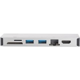 Digitus DA-70866 dockingstation Ledningsført USB 3.2 Gen 2 (3.1 Gen 2) Type-C Sølv, Docking station Sølv, Ledningsført, USB 3.2 Gen 2 (3.1 Gen 2) Type-C, 100 W, USB Type-C, 10,100,1000 Mbit/s, Sølv