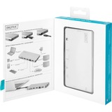 Digitus DA-70866 dockingstation Ledningsført USB 3.2 Gen 2 (3.1 Gen 2) Type-C Sølv, Docking station Sølv, Ledningsført, USB 3.2 Gen 2 (3.1 Gen 2) Type-C, 100 W, USB Type-C, 10,100,1000 Mbit/s, Sølv
