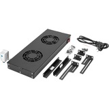 Digitus DN-19 FAN-2-HO-SW tilbehør til rack Blæserpanel, Fan modul Sort, Blæserpanel, Sort, 2 blæser(e), 276 m³/t, 1,8 m, IP20