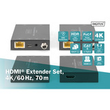 Digitus DS-55506, HDMI-udvidelse forlænger Sort