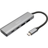 Digitus USB-C 4-porte 2x USB A + 2x USB-C, USB hub Sølv