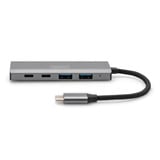 Digitus USB-C 4-porte 2x USB A + 2x USB-C, USB hub Sølv
