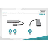 Digitus USB-C 4-porte 2x USB A + 2x USB-C, USB hub Sølv