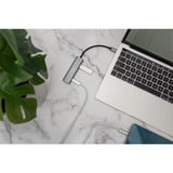 Digitus USB-C 4-porte 2x USB A + 2x USB-C, USB hub Sølv