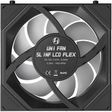 Lian Li UNI FAN SL-INF LCD FLEX 120 Wireless, Sag fan Sort