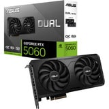 ASUS GeForce RTX 5060 DUAL OC EVO Edition 8GB, Grafikkort Sort, GeForce RTX 5060, 8 GB, GDDR7, 128 Bit, 7680 x 4320 pixel, PCI Express 5.0