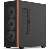 Aerocool D501A Midi Tower Sort, Towerkabinet Sort/træ, Midi Tower, PC, Sort, ATX, micro ATX, Mini-ITX, Acrylonitrilbutadienstyren, SPCC, Træ, Spil
