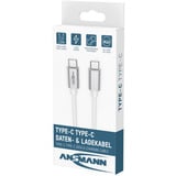 Ansmann USB Type-C til Type-C data- og opladningskabel Hvid