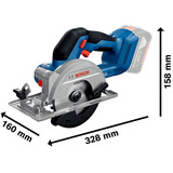Bosch Batteridrevet rundsav GKS 18V-51 Professional solo, 18Volt Blå/Sort