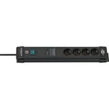 Brennenstuhl Premium-Line stikdåse 4-vejs, Strømskinne Sort