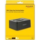 DeLOCK Dobbelt dockingstation til 2 x SATA HDD / SSD, Docking station 